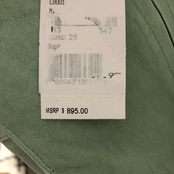 NWT J Brand Super Skinny Mint Leather Pants - Picture 8 of 8